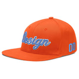 Custom Orange-White 3D Puff Embroidery Flat Embroidery Casual Sport Baseball Cap