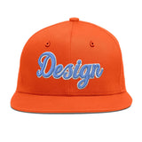 Custom Orange-White 3D Puff Embroidery Flat Embroidery Casual Sport Baseball Cap