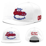 Custom White Pink 3D Puff Embroidery Flat Embroidery Casual Sport Baseball Cap