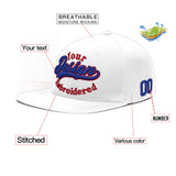 Custom White Pink 3D Puff Embroidery Flat Embroidery Casual Sport Baseball Cap