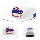 Custom White Pink 3D Puff Embroidery Flat Embroidery Casual Sport Baseball Cap