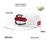 Custom White Pink 3D Puff Embroidery Flat Embroidery Casual Sport Baseball Cap