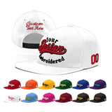 Custom White Pink 3D Puff Embroidery Flat Embroidery Casual Sport Baseball Cap