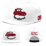 Custom White Pink 3D Puff Embroidery Flat Embroidery Casual Sport Baseball Cap