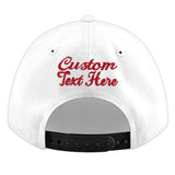 Custom White Pink 3D Puff Embroidery Flat Embroidery Casual Sport Baseball Cap