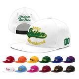 Custom White Pink 3D Puff Embroidery Flat Embroidery Casual Sport Baseball Cap