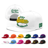 Custom White Pink 3D Puff Embroidery Flat Embroidery Casual Sport Baseball Cap