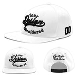 Custom White Pink 3D Puff Embroidery Flat Embroidery Casual Sport Baseball Cap