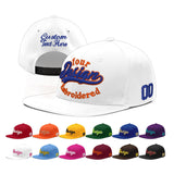 Custom White Pink 3D Puff Embroidery Flat Embroidery Casual Sport Baseball Cap