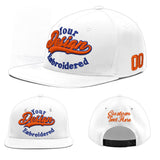 Custom White Pink 3D Puff Embroidery Flat Embroidery Casual Sport Baseball Cap