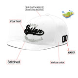 Custom White Pink 3D Puff Embroidery Flat Embroidery Casual Sport Baseball Cap