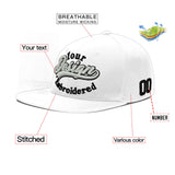Custom White Pink 3D Puff Embroidery Flat Embroidery Casual Sport Baseball Cap