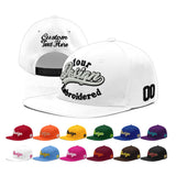 Custom White Pink 3D Puff Embroidery Flat Embroidery Casual Sport Baseball Cap