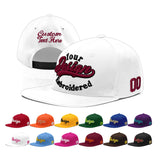 Custom White Pink 3D Puff Embroidery Flat Embroidery Casual Sport Baseball Cap