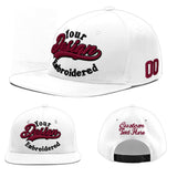 Custom White Pink 3D Puff Embroidery Flat Embroidery Casual Sport Baseball Cap