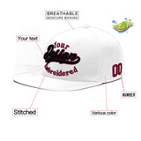 Custom White Pink 3D Puff Embroidery Flat Embroidery Casual Sport Baseball Cap