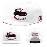 Custom White Pink 3D Puff Embroidery Flat Embroidery Casual Sport Baseball Cap