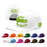 Custom White Pink 3D Puff Embroidery Flat Embroidery Casual Sport Baseball Cap