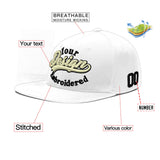 Custom White Light Blue-Navy 3D Puff Embroidery Flat Embroidery Casual Sport Baseball Cap