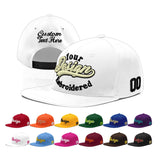 Custom White Light Blue-Navy 3D Puff Embroidery Flat Embroidery Casual Sport Baseball Cap