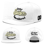 Custom White Light Blue-Navy 3D Puff Embroidery Flat Embroidery Casual Sport Baseball Cap