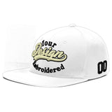 Custom White Light Blue-Navy 3D Puff Embroidery Flat Embroidery Casual Sport Baseball Cap