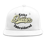 Custom White Light Blue-Navy 3D Puff Embroidery Flat Embroidery Casual Sport Baseball Cap