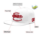 Custom White Light Blue-Navy 3D Puff Embroidery Flat Embroidery Casual Sport Baseball Cap