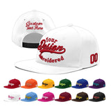 Custom White Light Blue-Navy 3D Puff Embroidery Flat Embroidery Casual Sport Baseball Cap