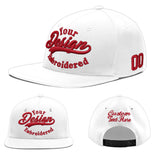 Custom White Light Blue-Navy 3D Puff Embroidery Flat Embroidery Casual Sport Baseball Cap