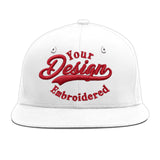 Custom White Light Blue-Navy 3D Puff Embroidery Flat Embroidery Casual Sport Baseball Cap