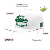 Custom White Light Blue-Navy 3D Puff Embroidery Flat Embroidery Casual Sport Baseball Cap