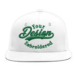 Custom White Light Blue-Navy 3D Puff Embroidery Flat Embroidery Casual Sport Baseball Cap