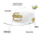 Custom White Light Blue-Navy 3D Puff Embroidery Flat Embroidery Casual Sport Baseball Cap