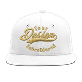 Custom White Light Blue-Navy 3D Puff Embroidery Flat Embroidery Casual Sport Baseball Cap