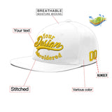 Custom White Light Blue-Navy 3D Puff Embroidery Flat Embroidery Casual Sport Baseball Cap
