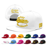 Custom White Light Blue-Navy 3D Puff Embroidery Flat Embroidery Casual Sport Baseball Cap