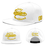 Custom White Light Blue-Navy 3D Puff Embroidery Flat Embroidery Casual Sport Baseball Cap