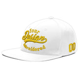 Custom White Light Blue-Navy 3D Puff Embroidery Flat Embroidery Casual Sport Baseball Cap