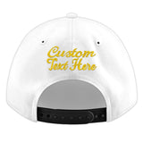 Custom White Light Blue-Navy 3D Puff Embroidery Flat Embroidery Casual Sport Baseball Cap