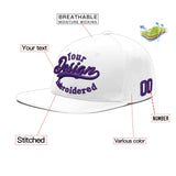 Custom White Light Blue-Navy 3D Puff Embroidery Flat Embroidery Casual Sport Baseball Cap