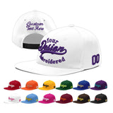 Custom White Light Blue-Navy 3D Puff Embroidery Flat Embroidery Casual Sport Baseball Cap