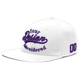 Custom White Light Blue-Navy 3D Puff Embroidery Flat Embroidery Casual Sport Baseball Cap