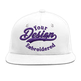 Custom White Light Blue-Navy 3D Puff Embroidery Flat Embroidery Casual Sport Baseball Cap