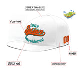 Custom White Light Blue-Navy 3D Puff Embroidery Flat Embroidery Casual Sport Baseball Cap