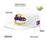 Custom White Light Blue-Navy 3D Puff Embroidery Flat Embroidery Casual Sport Baseball Cap