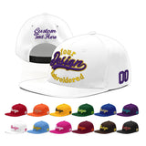 Custom White Light Blue-Navy 3D Puff Embroidery Flat Embroidery Casual Sport Baseball Cap