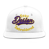 Custom White Light Blue-Navy 3D Puff Embroidery Flat Embroidery Casual Sport Baseball Cap