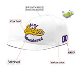 Custom White Light Blue-Navy 3D Puff Embroidery Flat Embroidery Casual Sport Baseball Cap