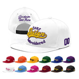 Custom White Light Blue-Navy 3D Puff Embroidery Flat Embroidery Casual Sport Baseball Cap